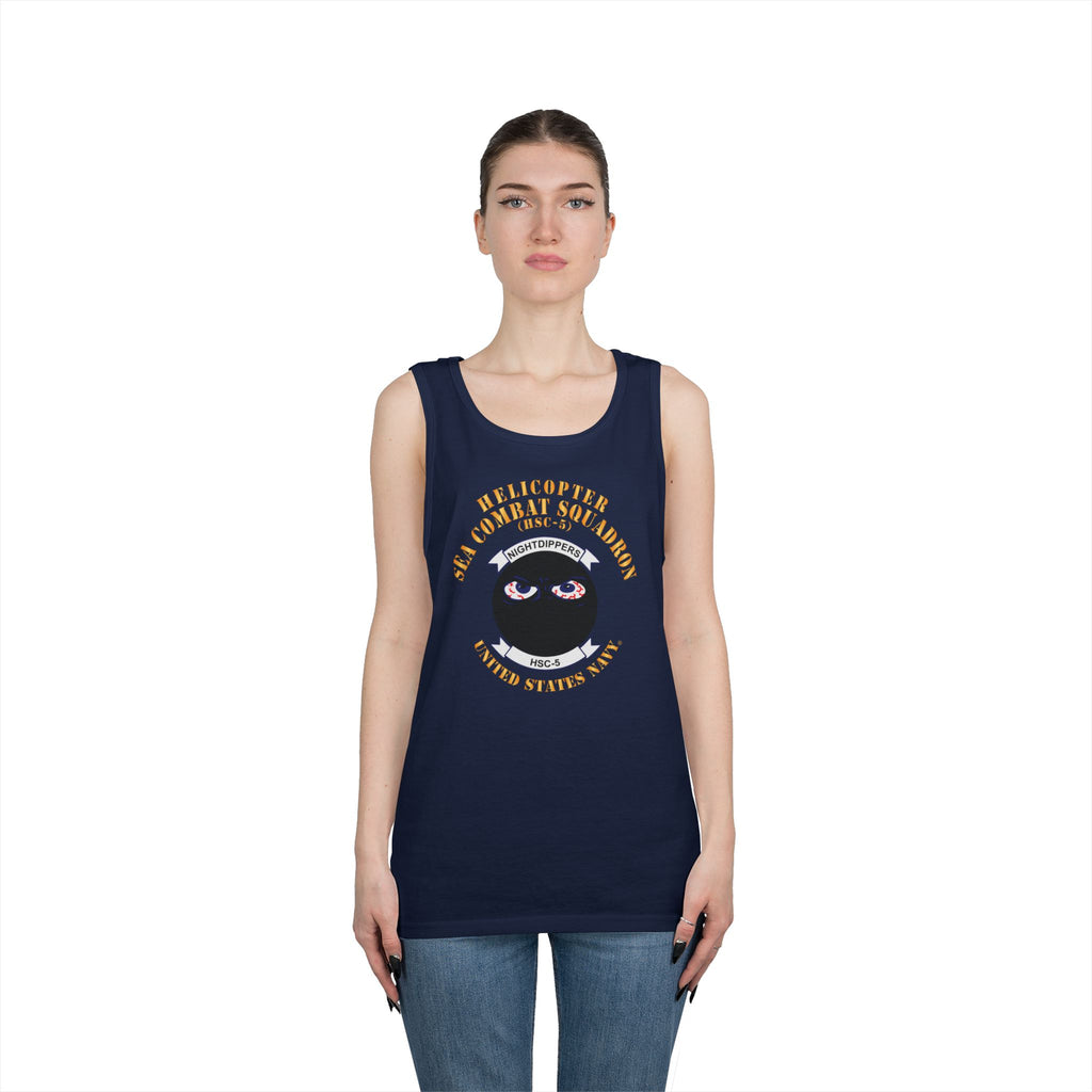 Unisex Heavy Cotton Tank Top - Navy - Helicopter Sea Combat Squadron 5 (HSC-5)