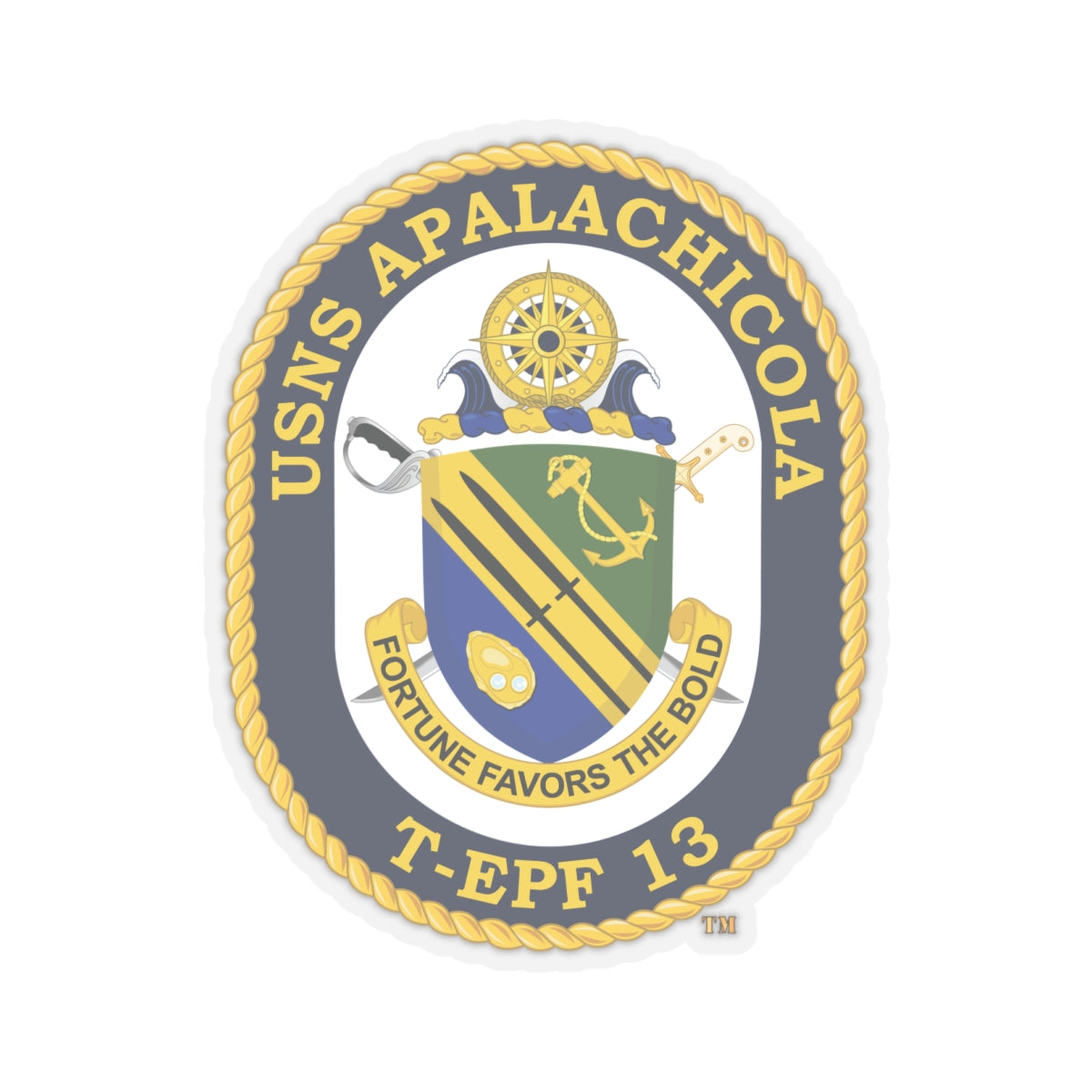 Kiss-Cut Stickers - Navy - USNS Apalachicola (T-EPF 13) wo txt