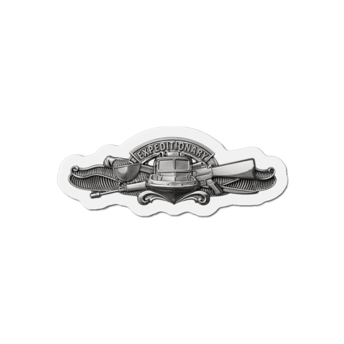 Die-Cut Magnet - Navy - Badge - Expeditionary Warfare (EXW) wo txt - Officer - 3D - Enhanced