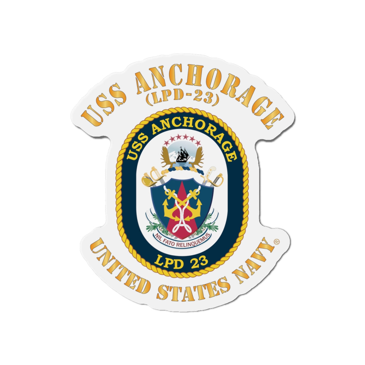 Die-Cut Magnet - Navy - USS Anchorage (LPD-23)
