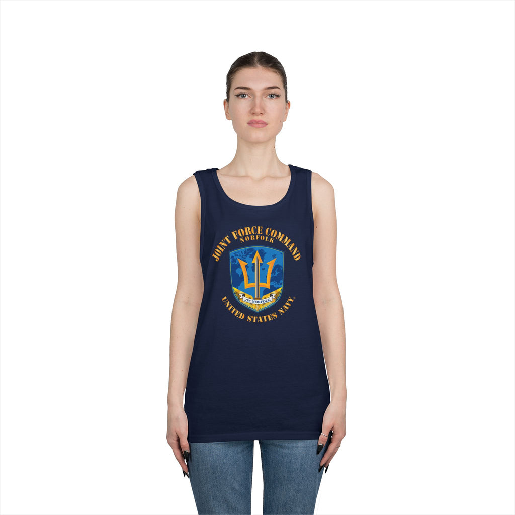 Unisex Heavy Cotton Tank Top - Navy - Joint Force Command - Norfolk