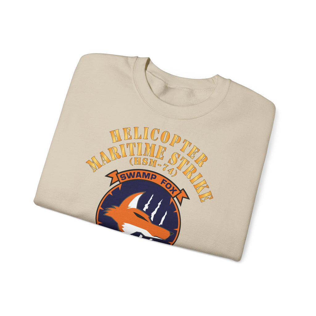 Unisex Heavy Blend™ Crewneck Sweatshirt - Navy - Helicopter Maritime Strike Seven Four (HSM-74)
