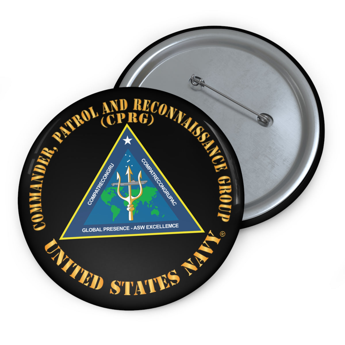 Custom Pin Button - Navy - Commander, Patrol and Reconnaissance Group - CPRG X 300
