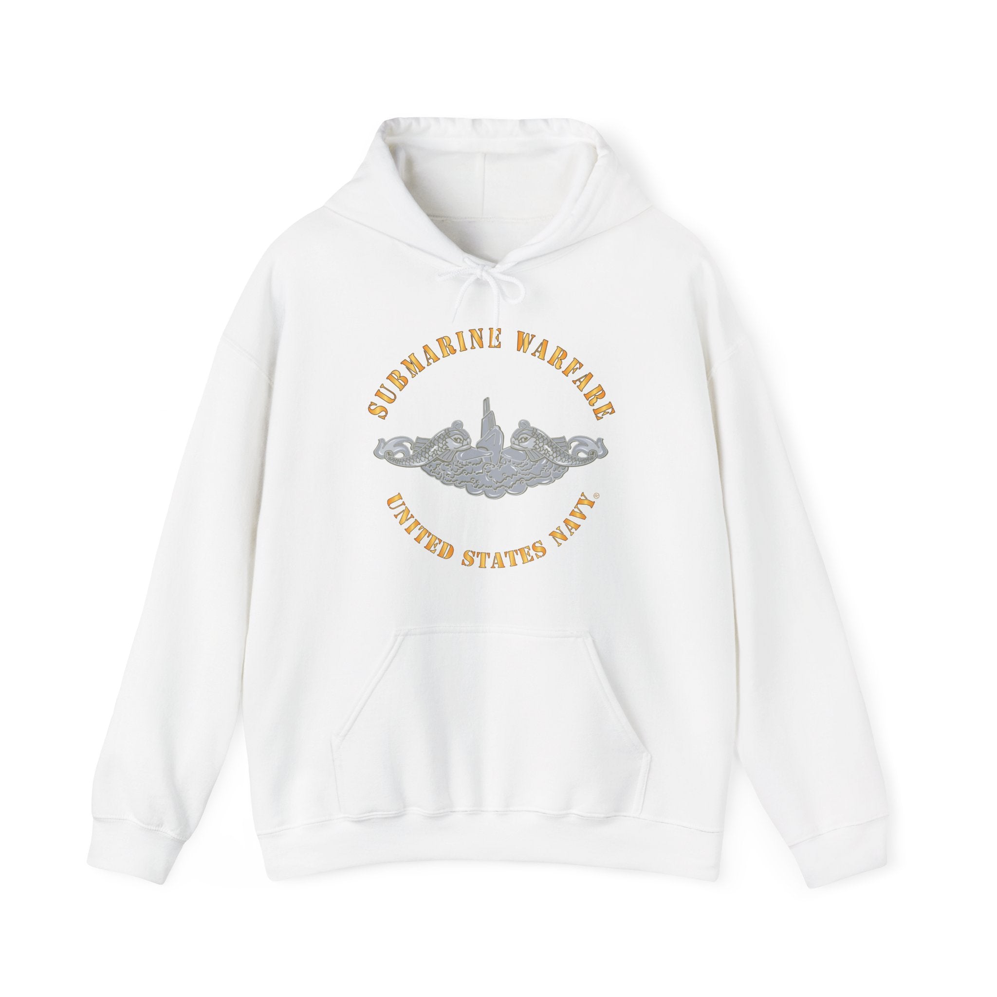 Unisex Heavy Blend™ Hoodies - Navy - Submarine Badge - Silver
