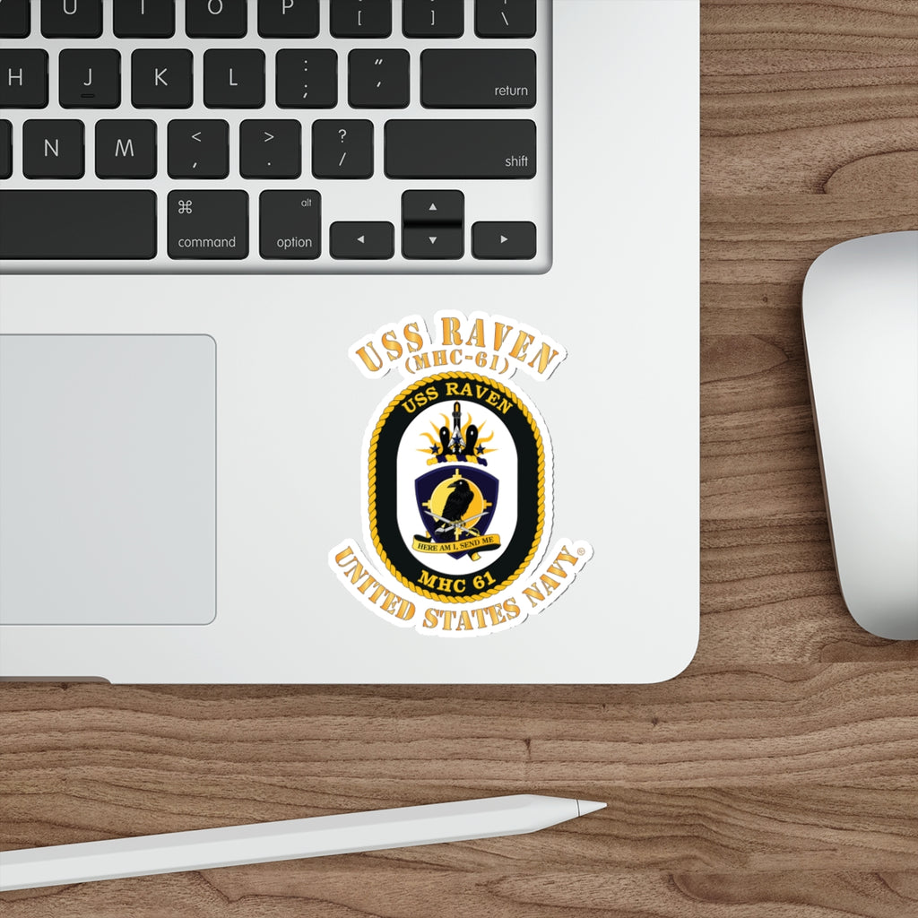Die-Cut Vinyl Sticker - Navy - USS Raven (MHC-61)