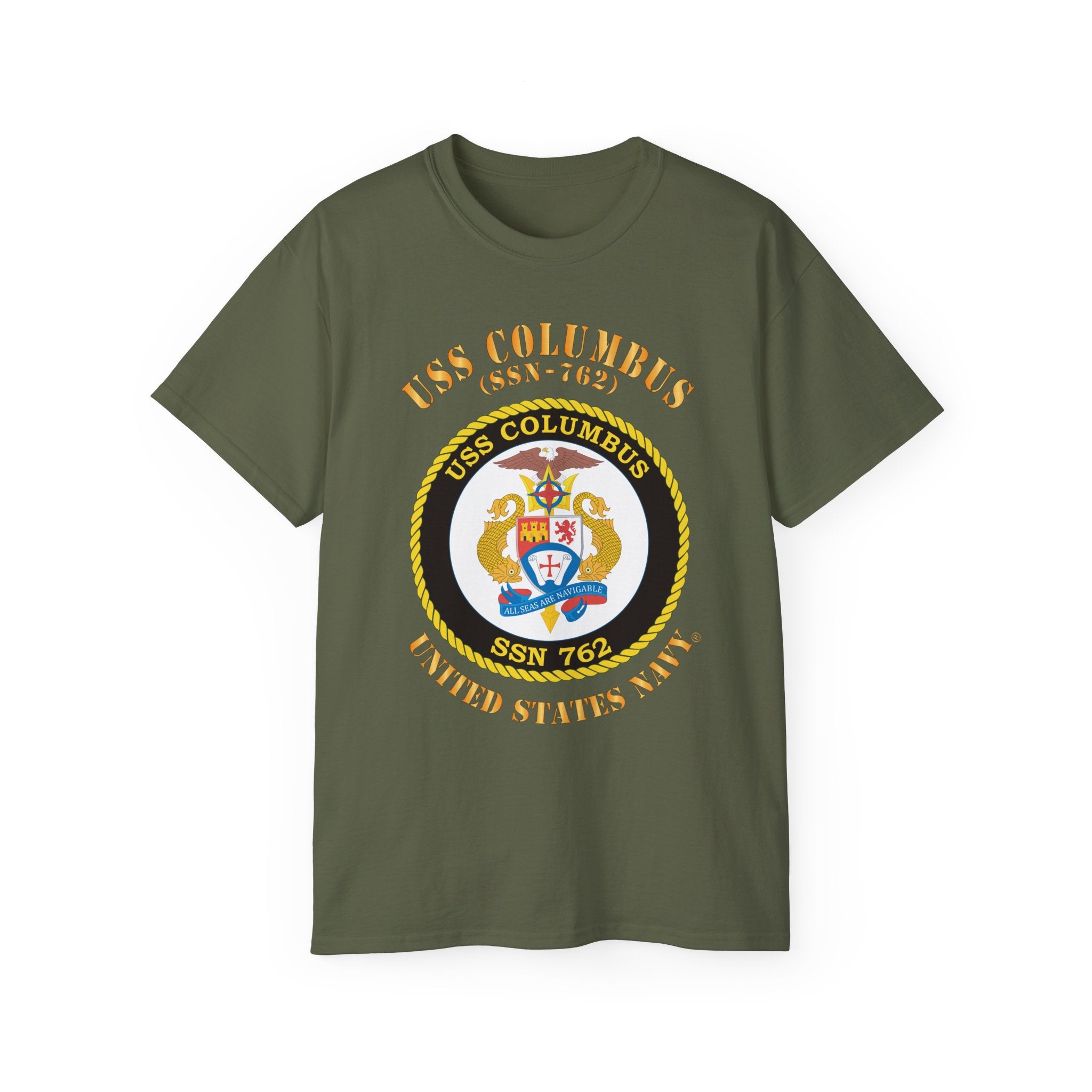 Unisex Ultra Cotton T-Shirt - Navy - USS Columbus (SSN-762)