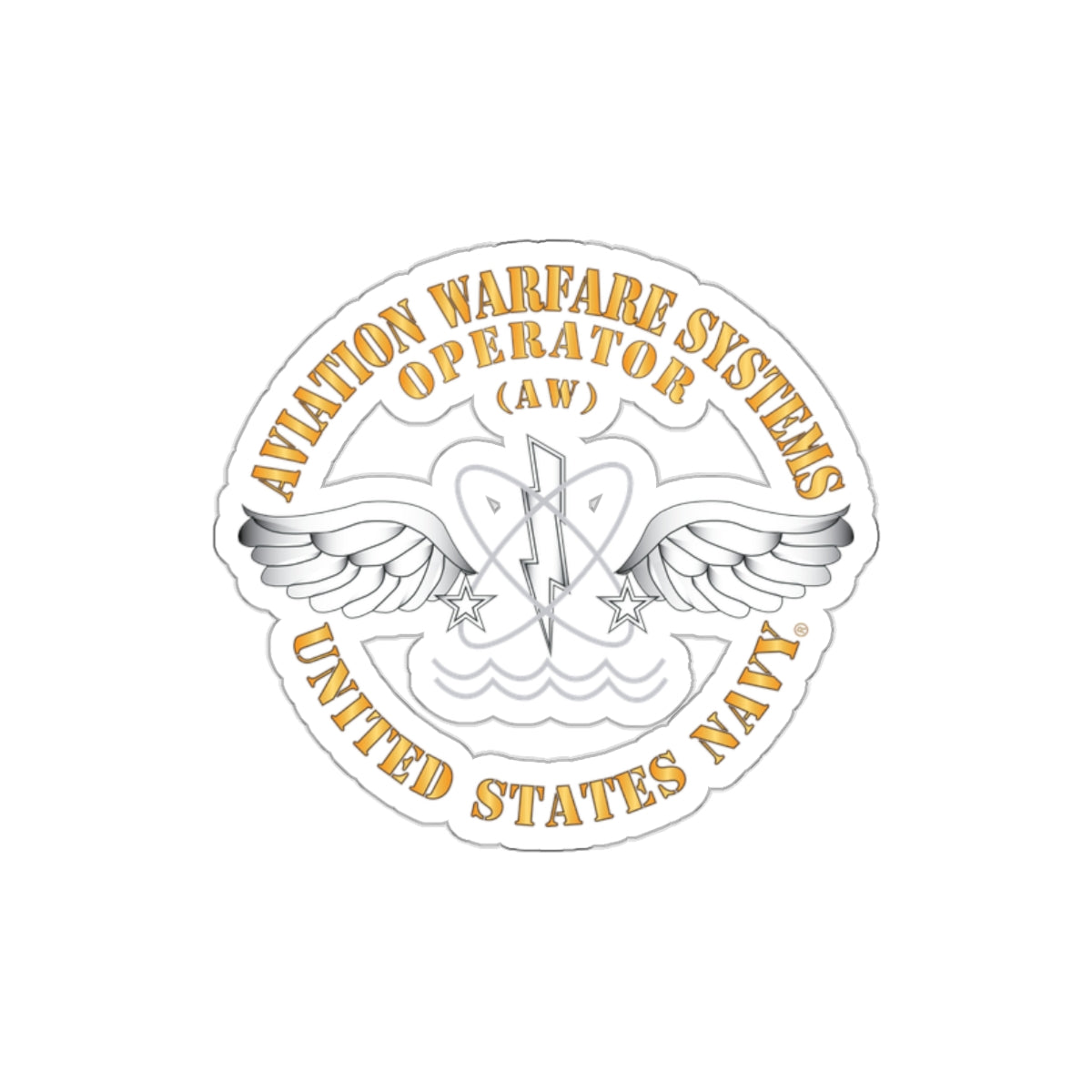 Die-Cut Vinyl Sticker - Navy - Rate - Aviation Warfare Systems Operator (AW)