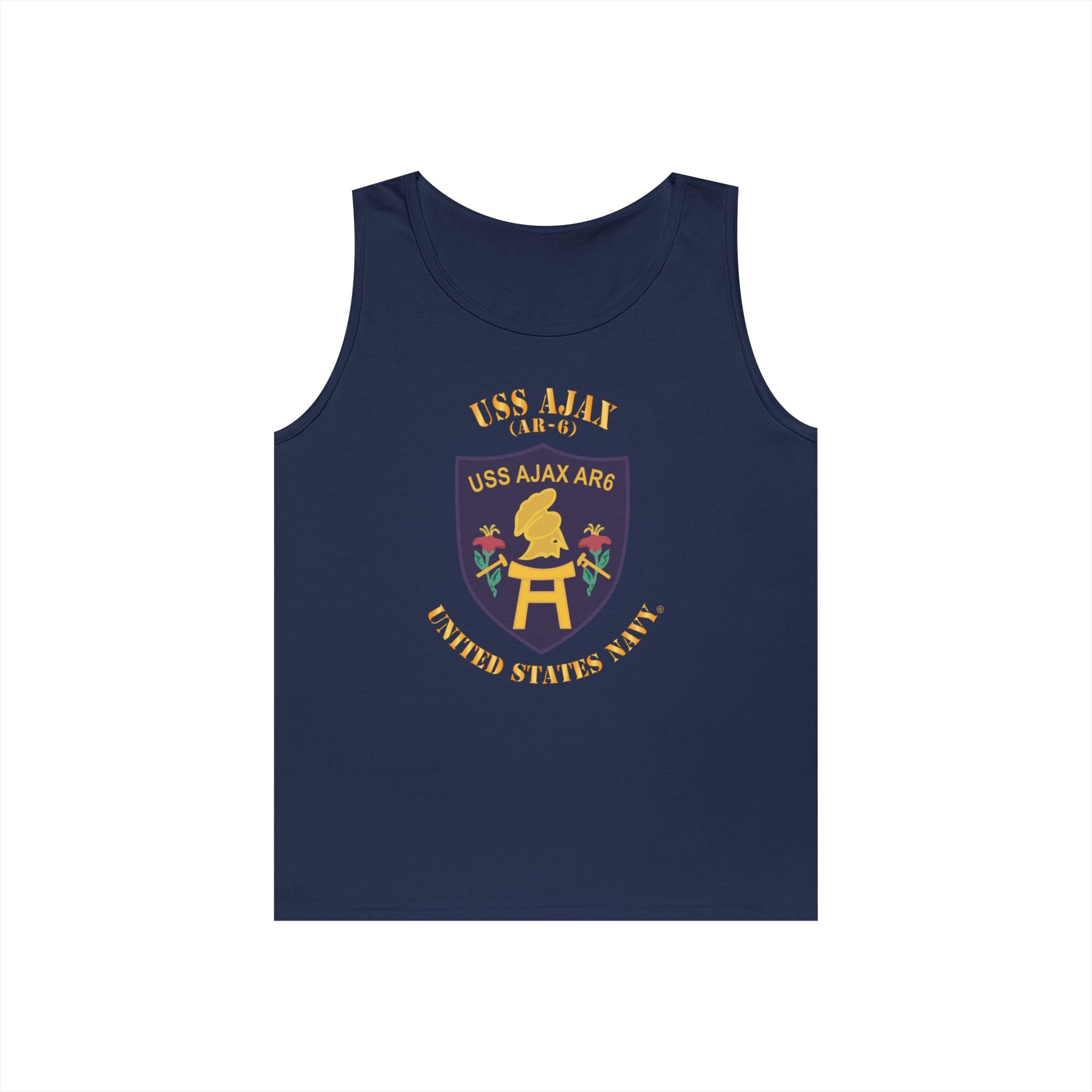 Unisex Heavy Cotton Tank Top - Navy - USS Ajax (AR-6)
