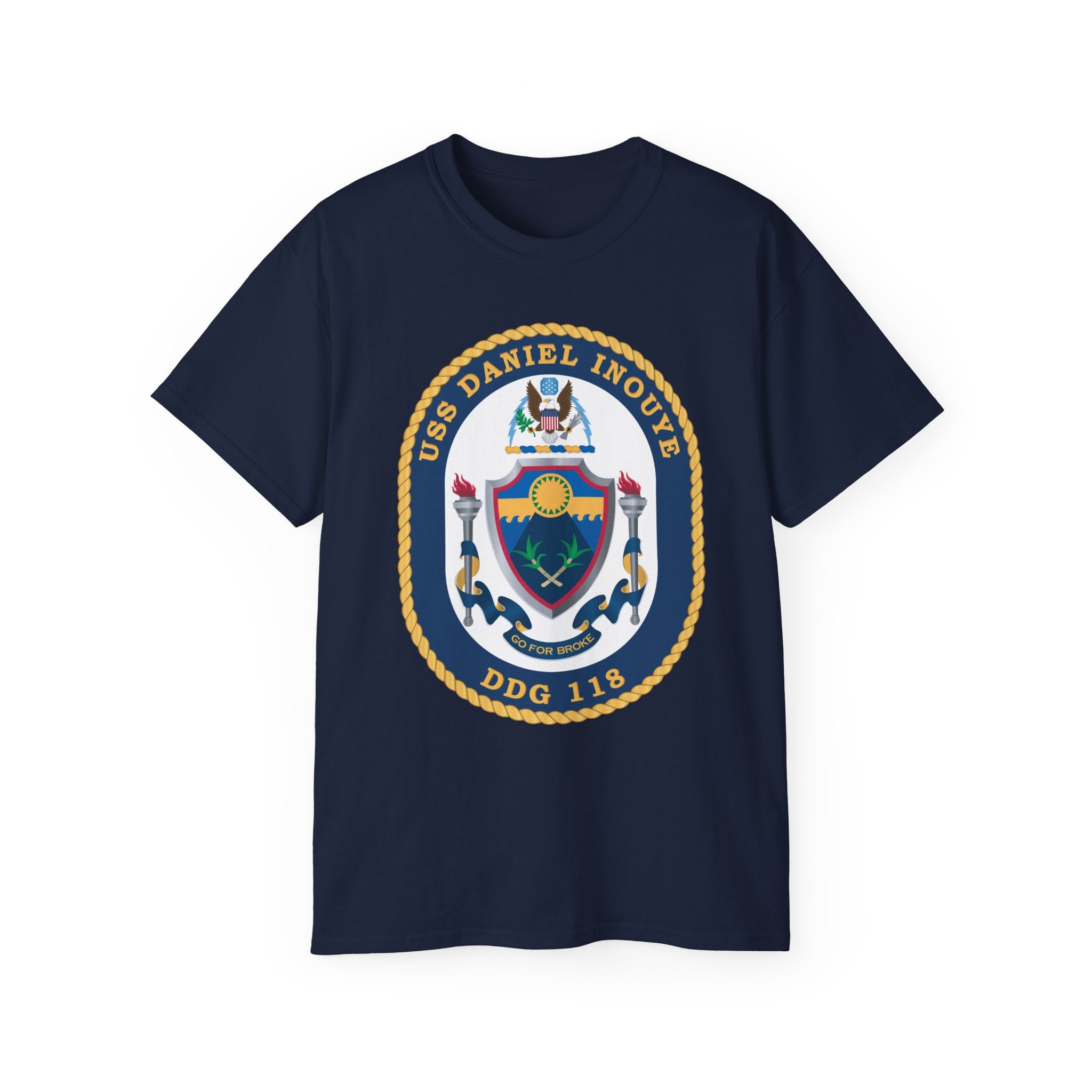 Unisex Ultra Cotton T-Shirt - Navy - USS Daniel Inouye (DDG-118) wo txt