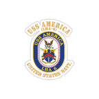 Die-Cut Vinyl Sticker - Navy - Navy - USS America (LHA-6)