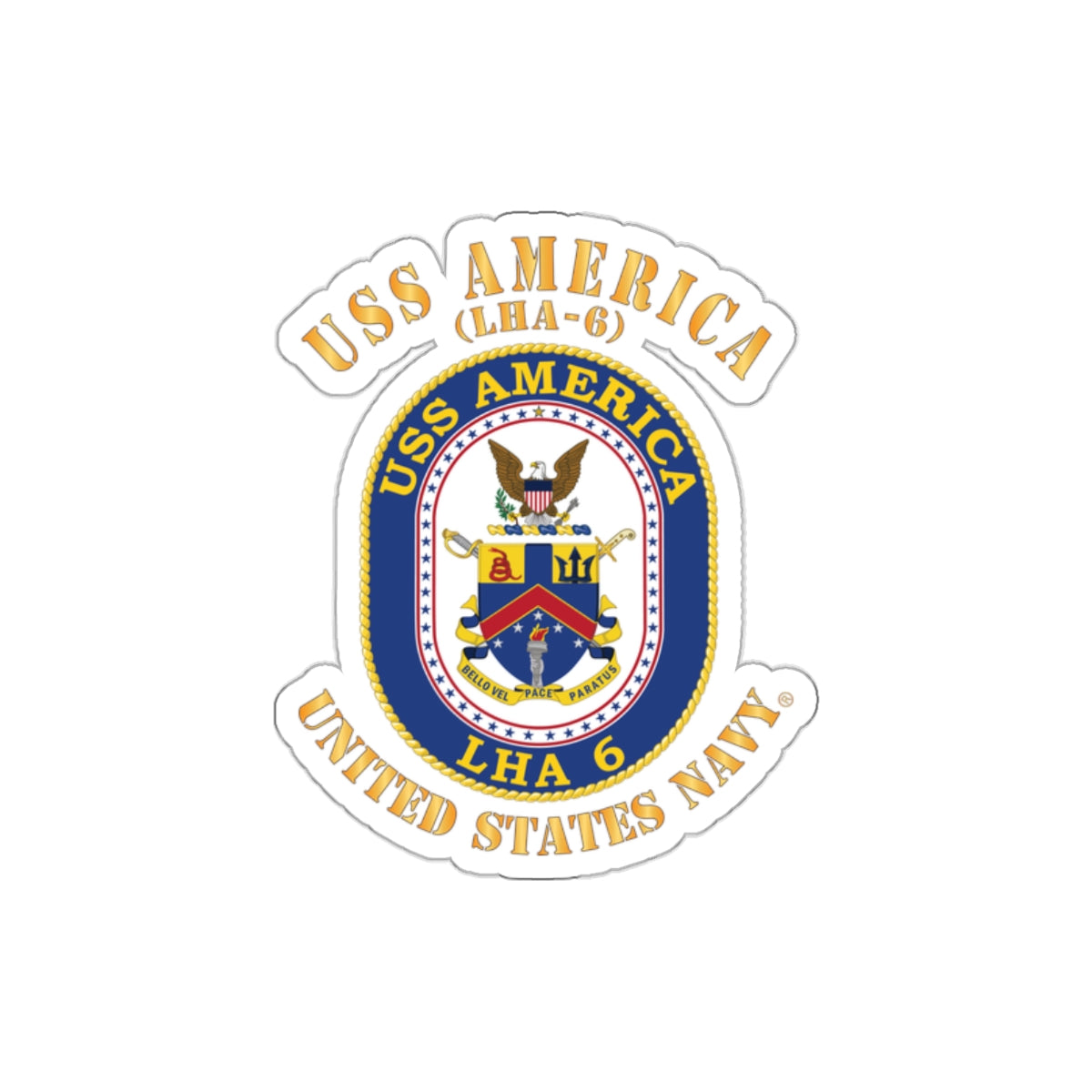 Die-Cut Vinyl Sticker - Navy - Navy - USS America (LHA-6)