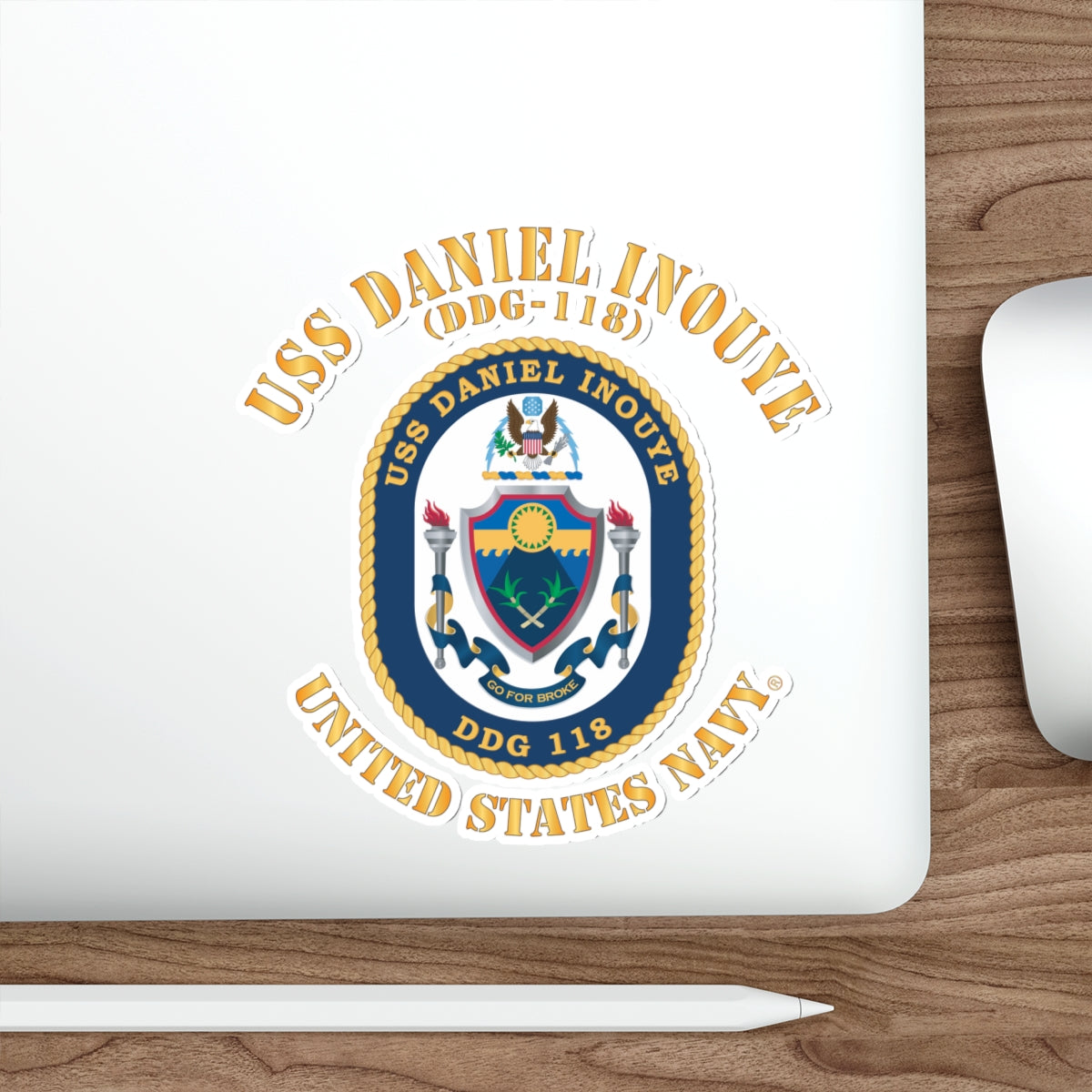 Die-Cut Vinyl Sticker - Navy - USS Daniel Inouye (DDG-118)