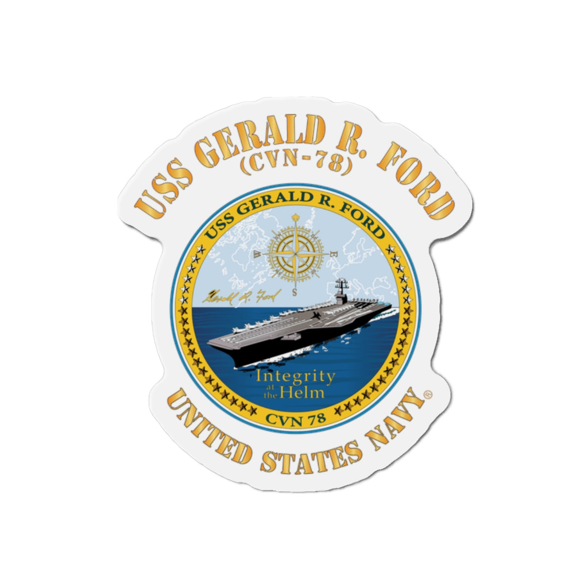 Die-Cut Magnet - Navy - USS Gerald R. Ford (CVN-78)