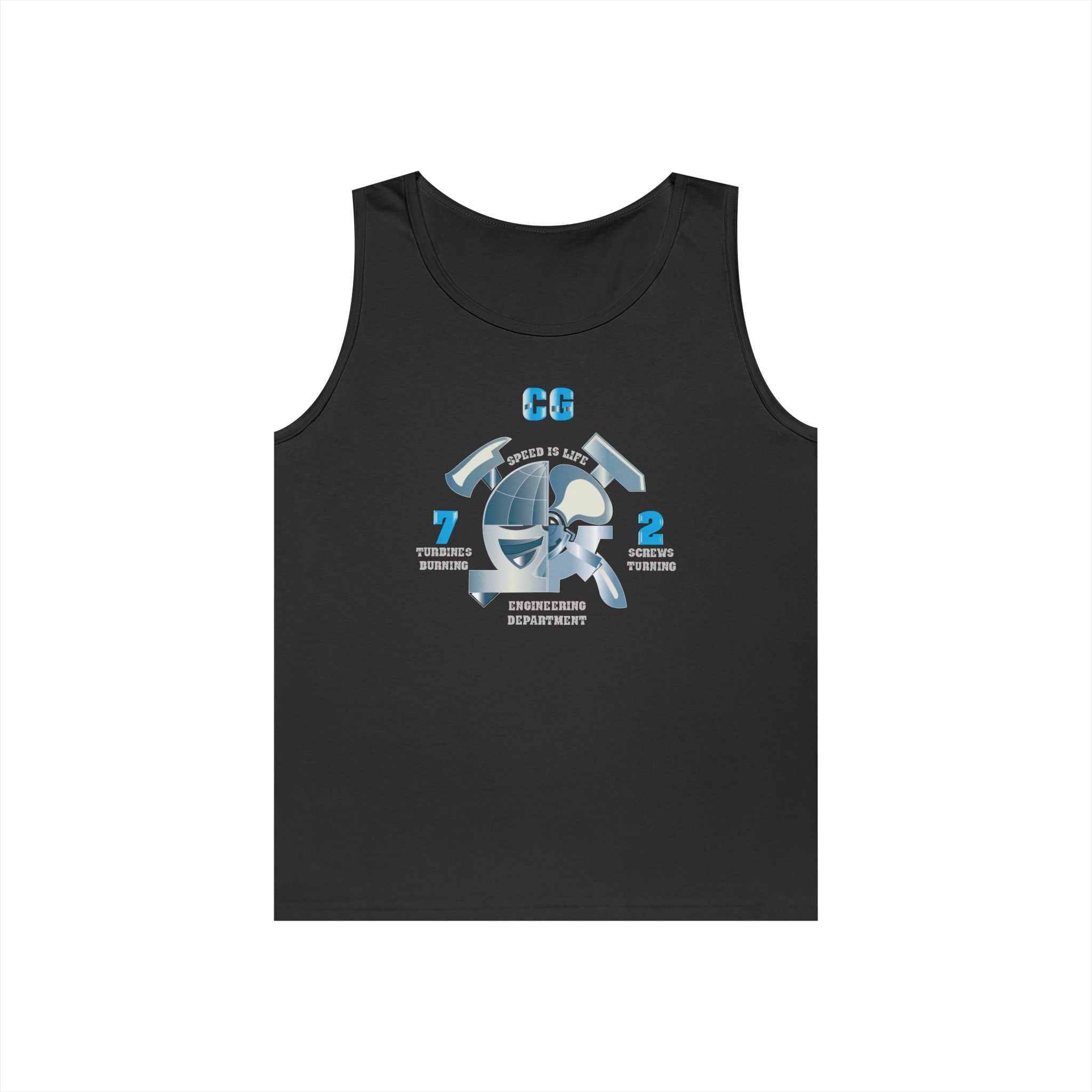 Unisex Heavy Cotton Tank Top - Navy - CG 72 - Engineering Department