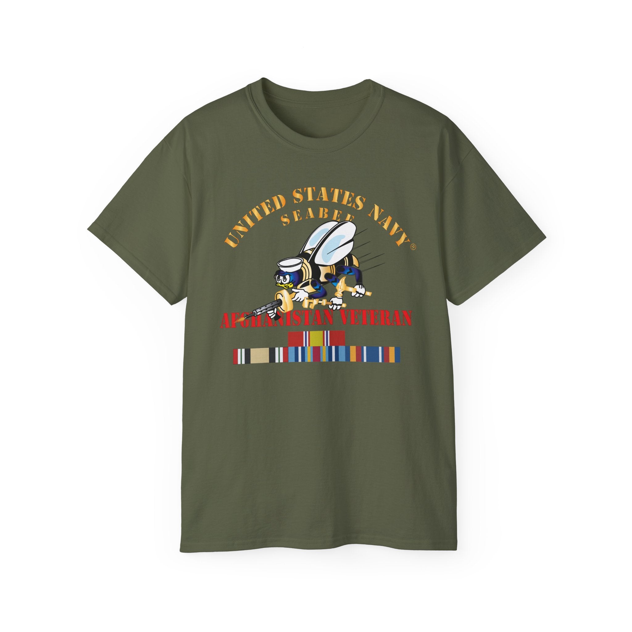 Unisex Ultra Cotton T-Shirt - Navy - Seabee - Afghanistan Veteran