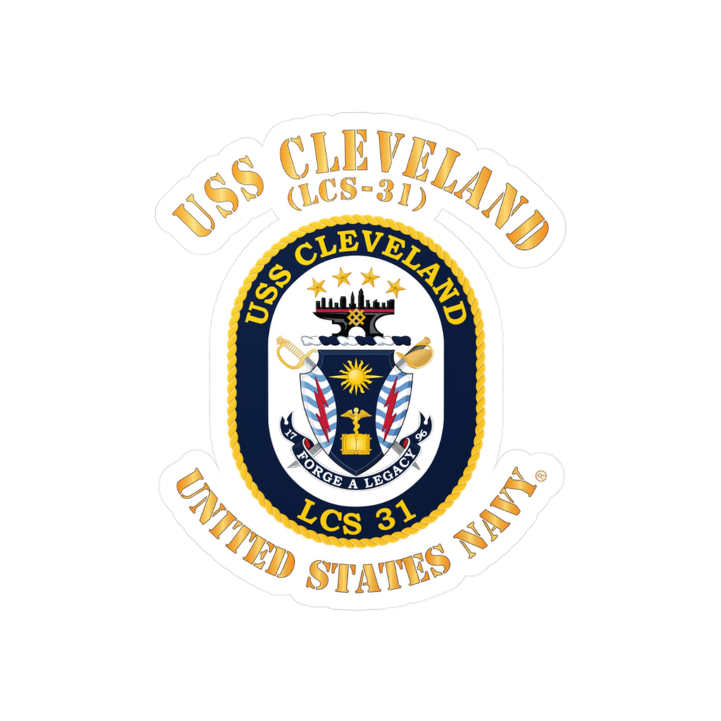Kiss-Cut Vinyl Decal - Navy - USS Cleveland (LCS-31)