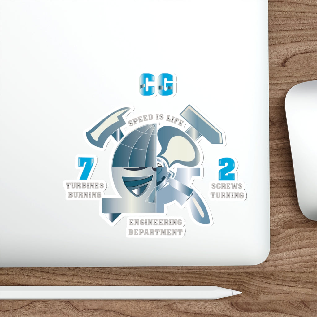 Die-Cut Vinyl Sticker - Navy - CG 72 - Engineering Department