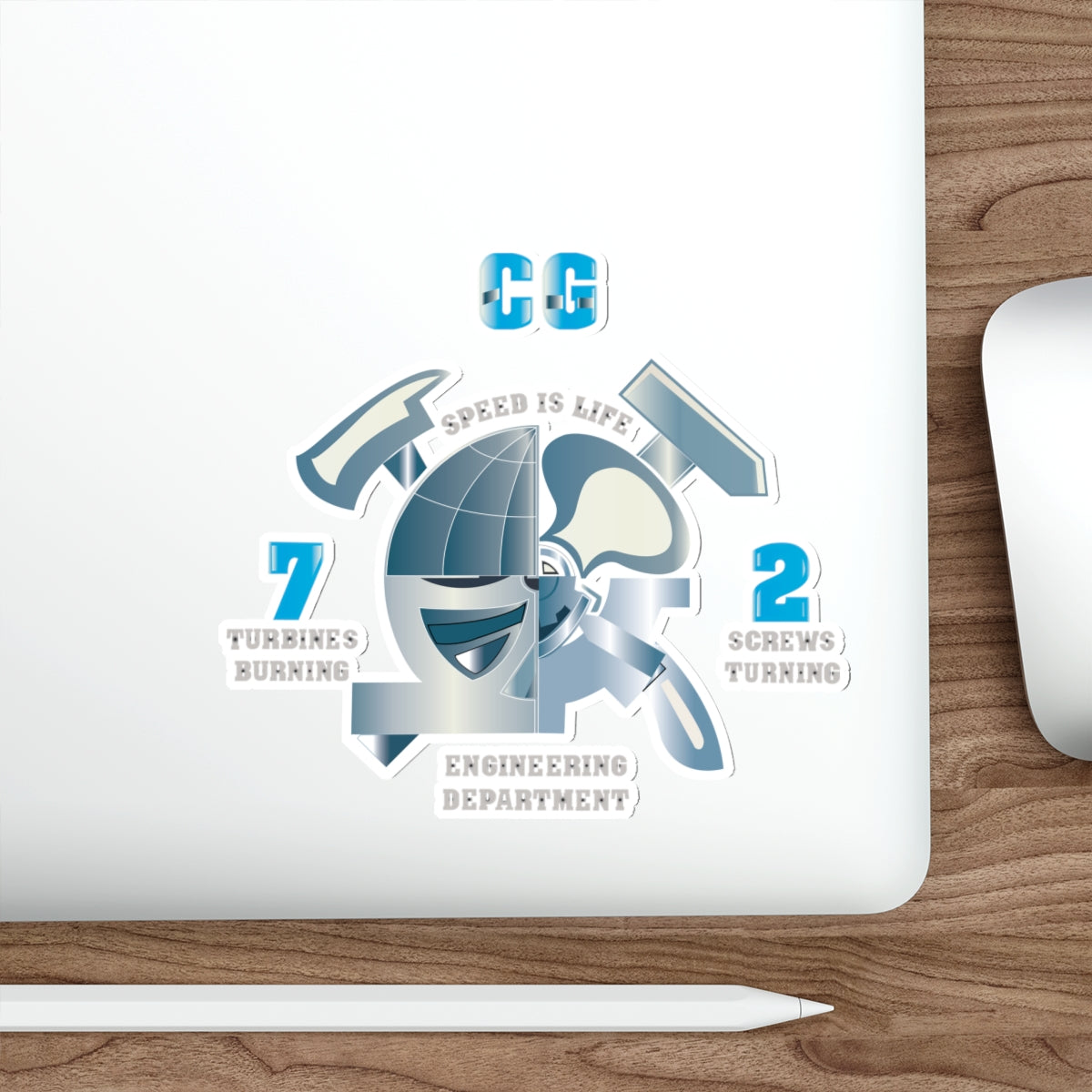 Die-Cut Vinyl Sticker - Navy - CG 72 - Engineering Department