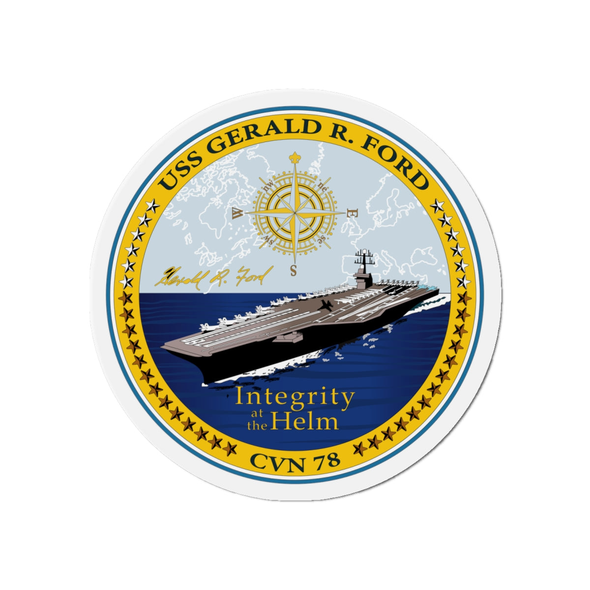 Die-Cut Magnet - Navy - USS Gerald R. Ford (CVN-78) wo txt