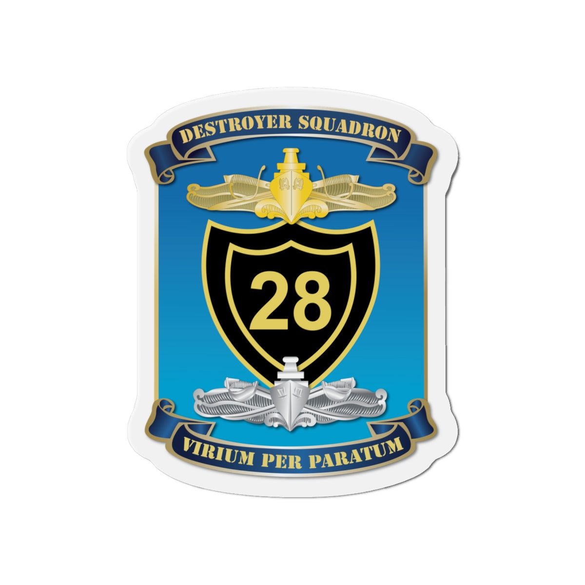 Die-Cut Magnet - Navy - Destroyer Squadron 28 (DESRON-28) wo Txt