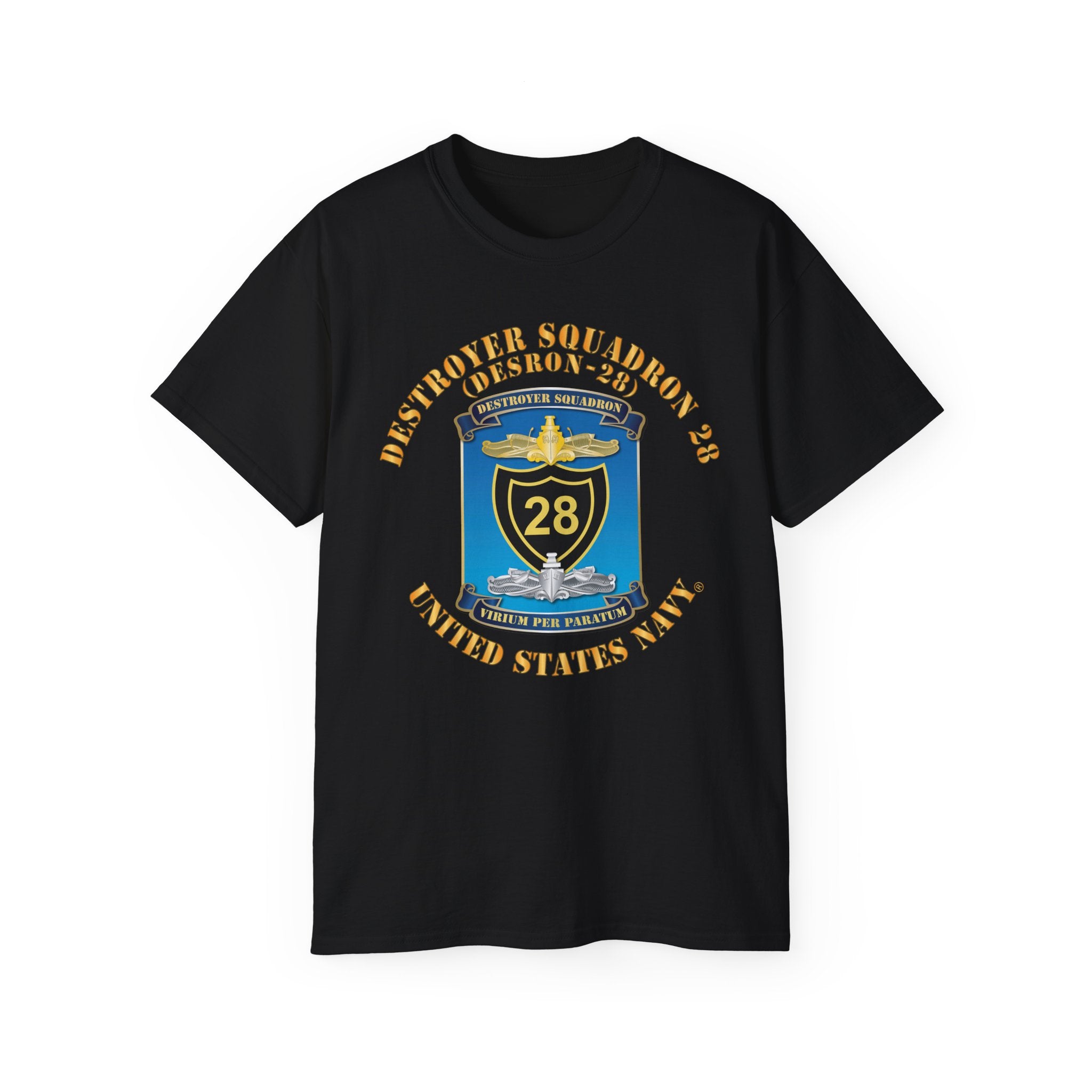 Unisex Ultra Cotton T-Shirt - Navy - Destroyer Squadron 28 (DESRON-28)