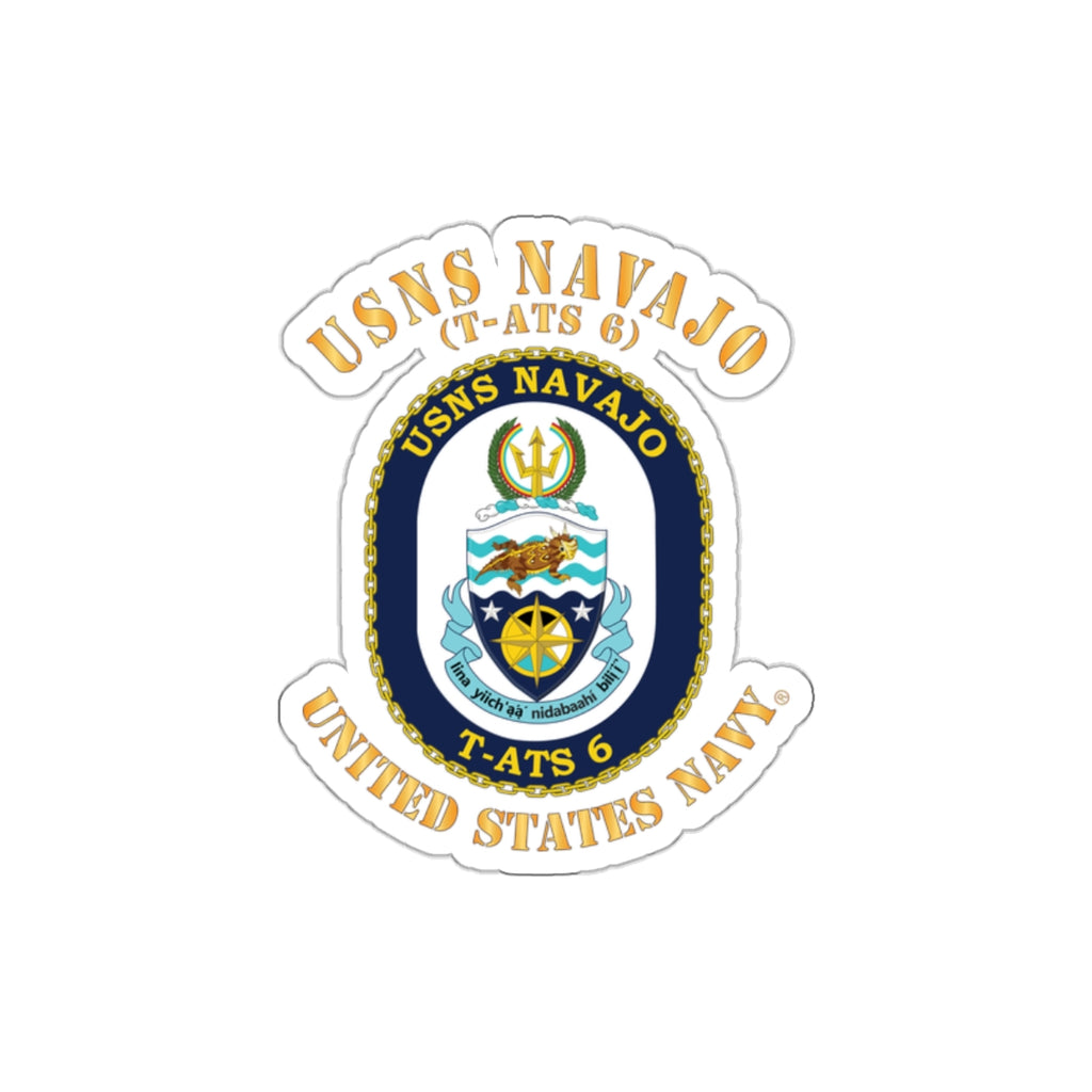 Die-Cut Vinyl Sticker - Navy - USNS Navajo (T-ATS 6)