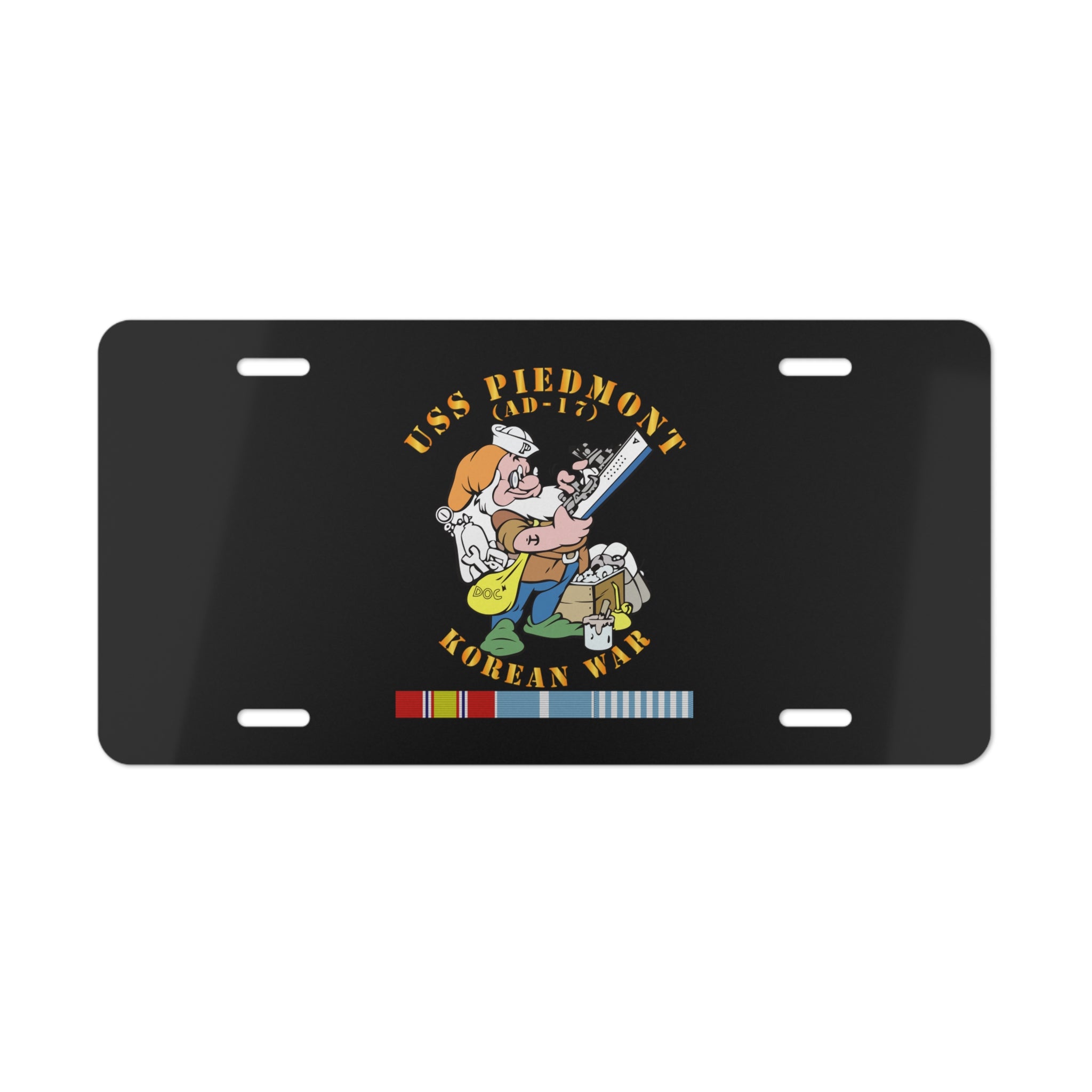 Vanity License Plate - Navy - USS Piedmont (AD-17) w KOREA SVC - Korean War