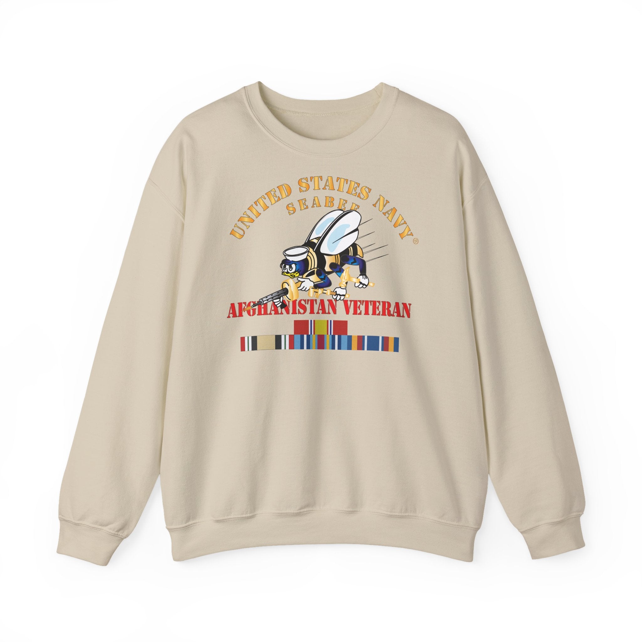 Unisex Heavy Blend™ Crewneck Sweatshirt - Navy - Seabee - Afghanistan Veteran
