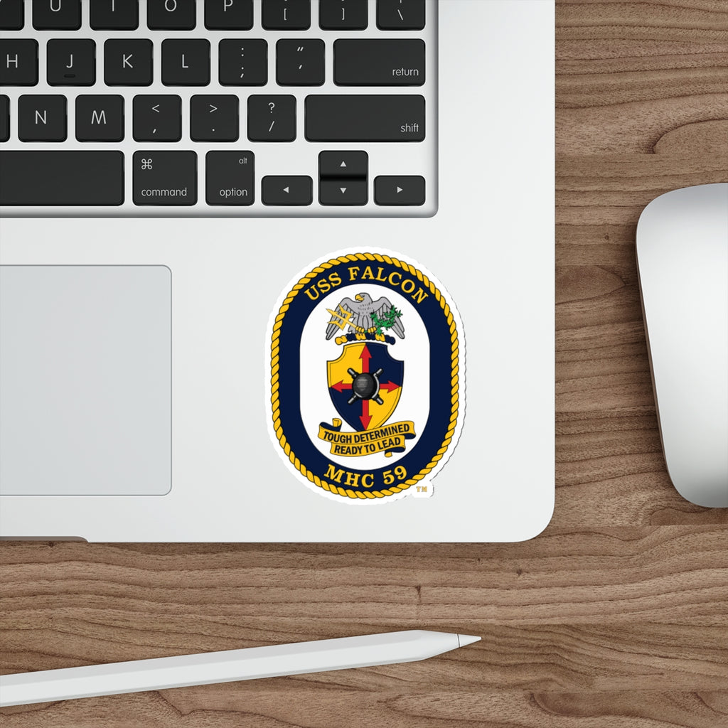 Die-Cut Vinyl Sticker - Navy - USS Falcon (MHC-59) wo txt