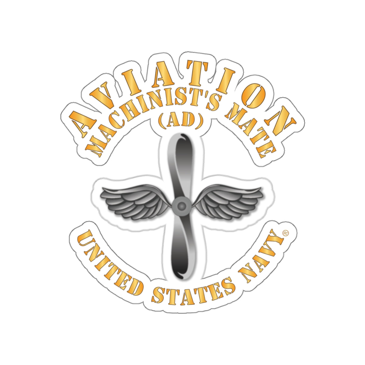 Die-Cut Vinyl Sticker - Navy - Rate - Aviation Machinist's Mate (AD)