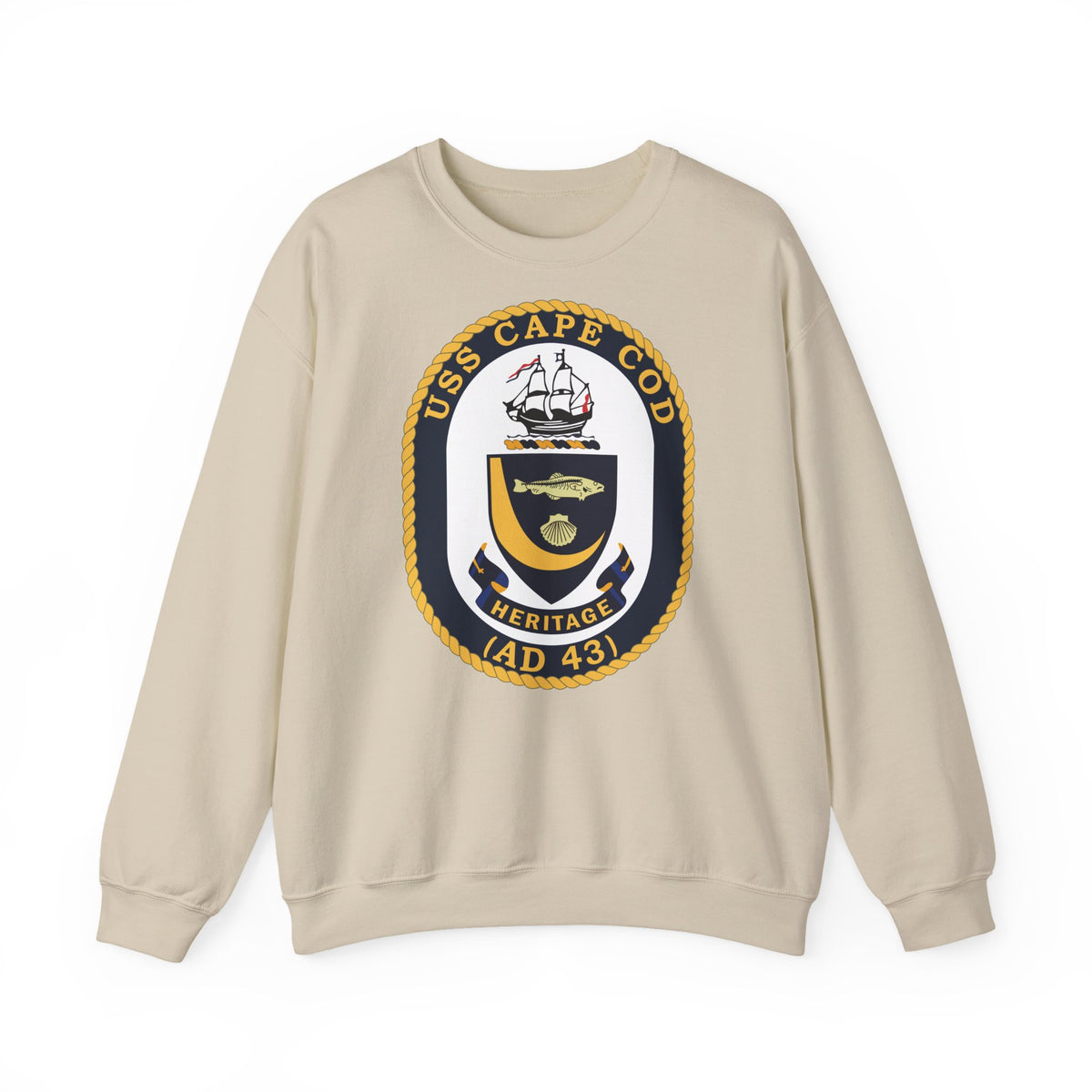 Unisex Heavy Blend™ Crewneck Sweatshirt -  Navy - USS Cape Cod (AD 43) wo txt X 300