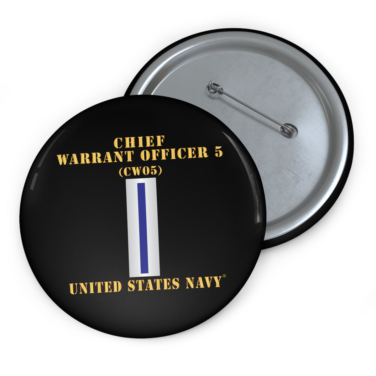 Custom Pin Button - Navy - Chief Warrant Officer 5 - CW05