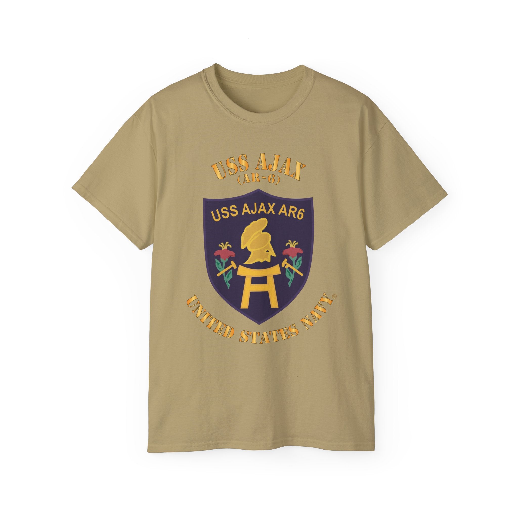 Unisex Ultra Cotton T-Shirt - Navy - USS Ajax (AR-6)