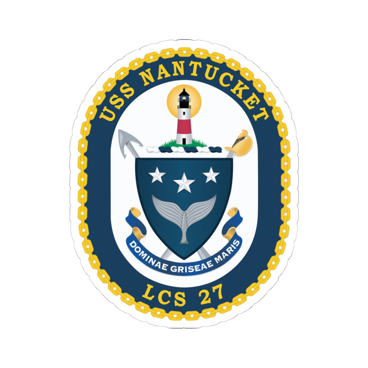 Kiss-Cut Stickers - Navy - USS Nantucket (LCS-27) wo txt