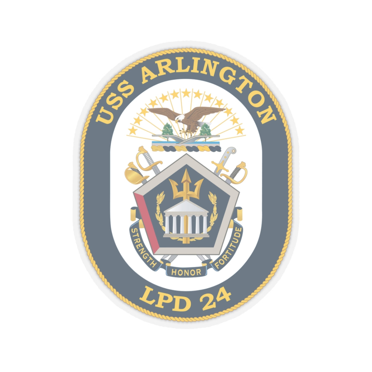 Kiss-Cut Stickers - Navy - USS Arlington (LPD-24) wo txt