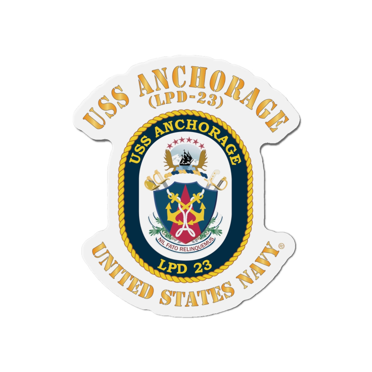Die-Cut Magnet - Navy - USS Anchorage (LPD-23)