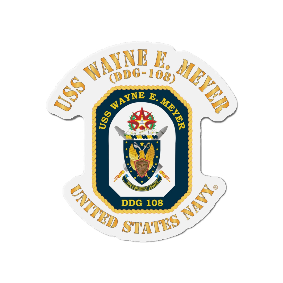 Die-Cut Magnet - Navy - USS Wayne E. Meyer (DDG-108) X 300