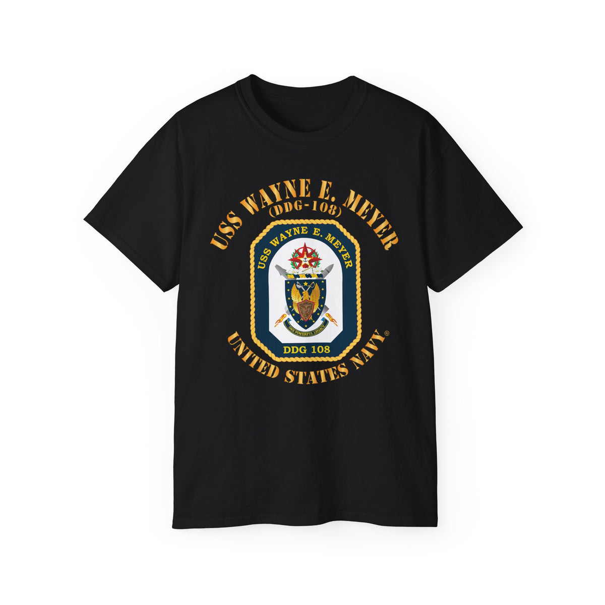 Unisex Ultra Cotton T-Shirt - Navy - USS Wayne E. Meyer (DDG-108) X 300