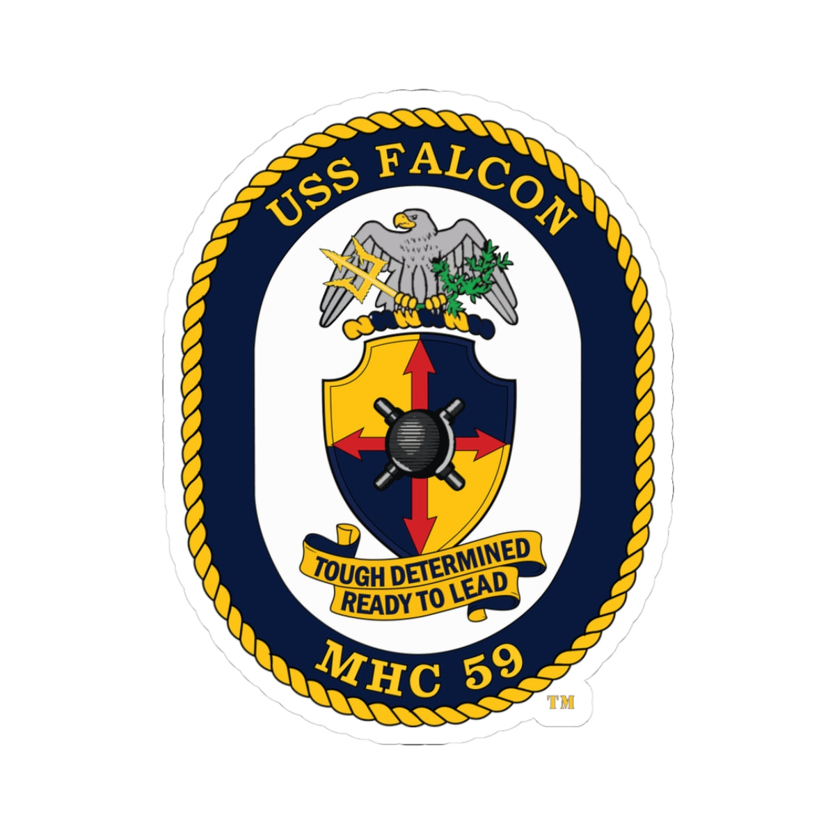Kiss-Cut Stickers - Navy - USS Falcon (MHC-59) wo txt