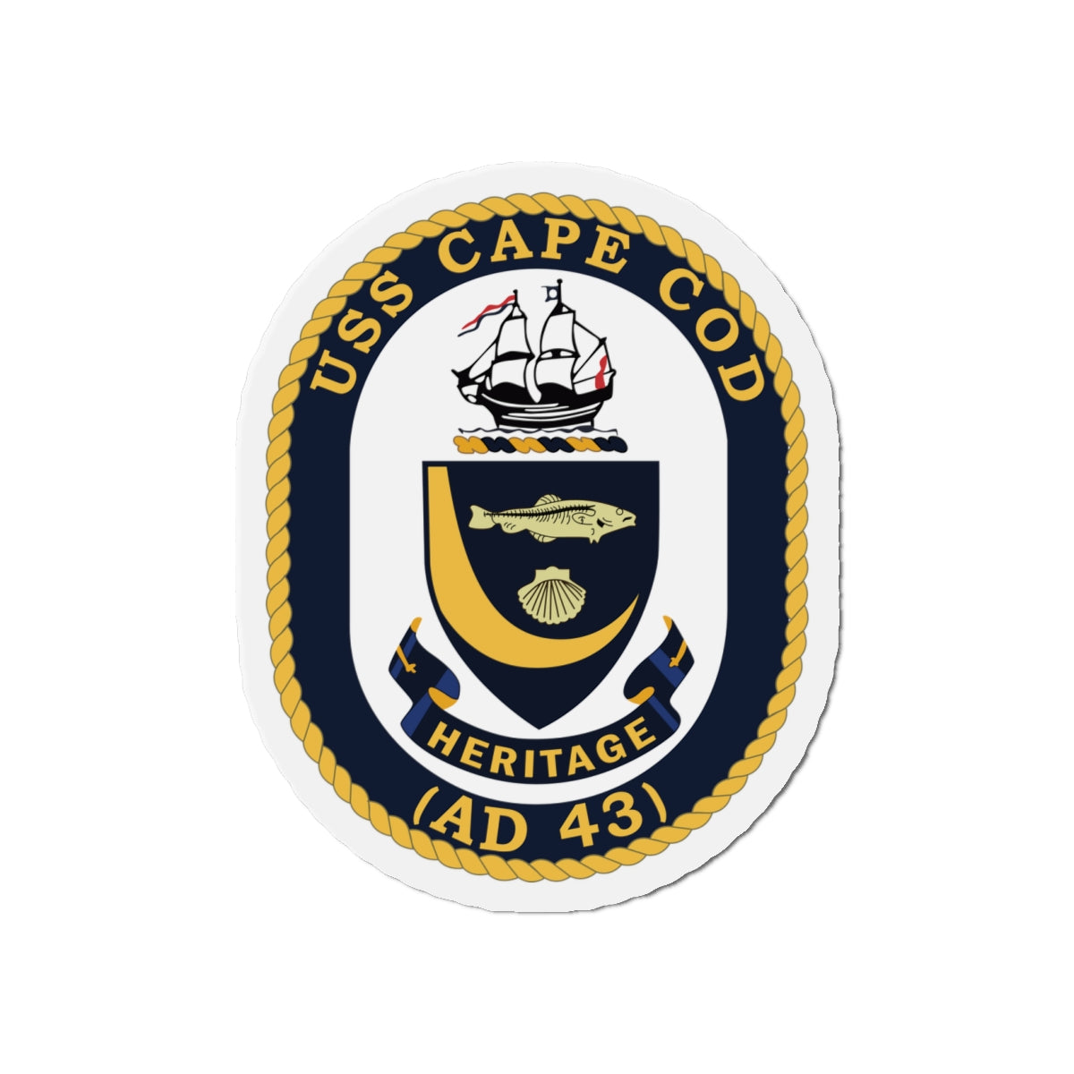 Die-Cut Magnet - Navy - USS Cape Cod (AD 43) wo txt X 300