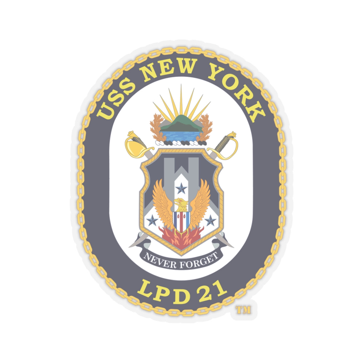 Kiss-Cut Stickers - Navy - USS New York (LPD-21) wo txt