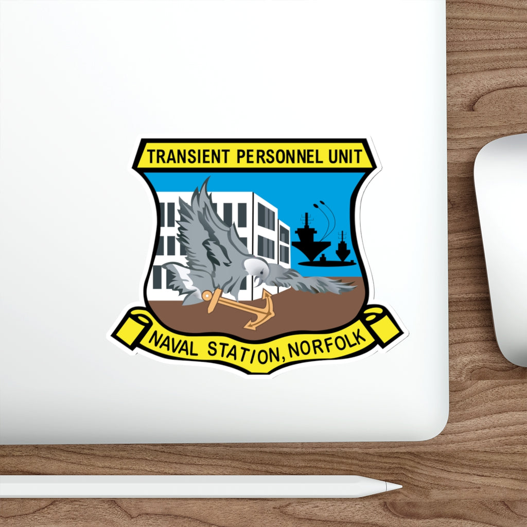 Die-Cut Vinyl Sticker - Navy - Transient Personnel Unit - Naval Station Norfolk wo Txt