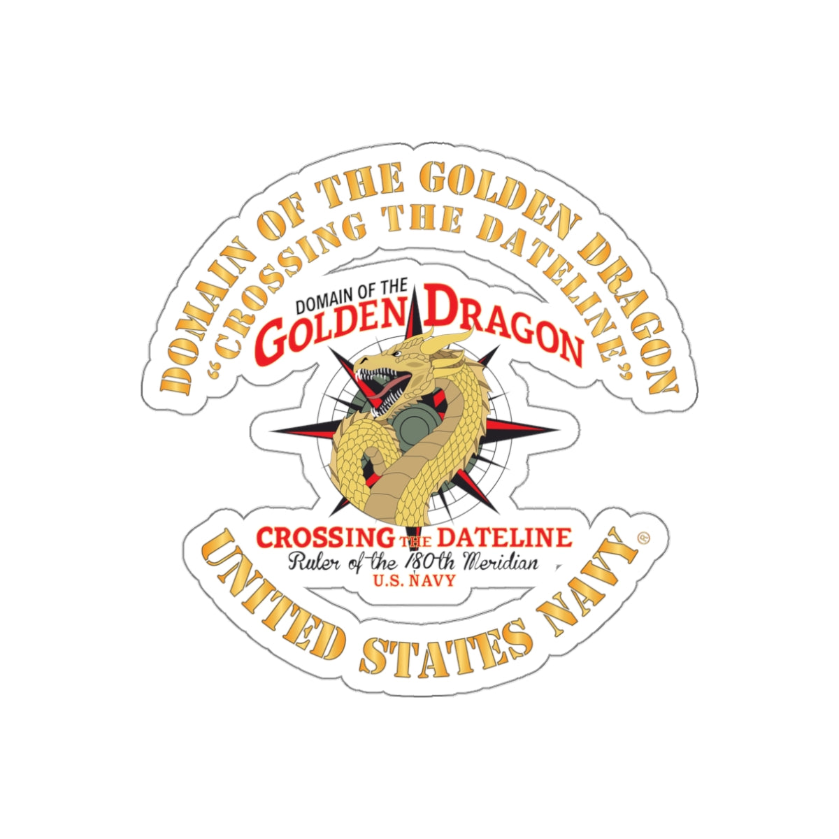 Die-Cut Vinyl Sticker - Navy - Domain of the Golden Dragon