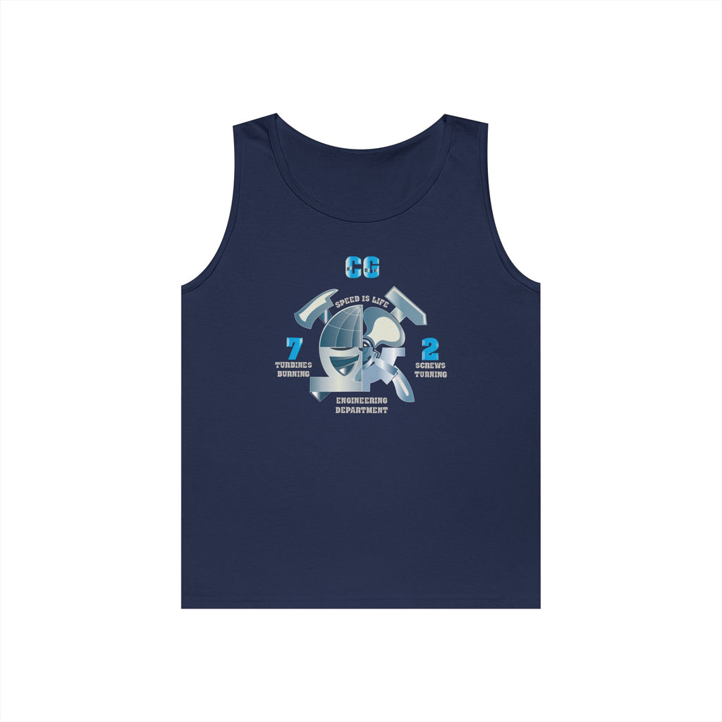 Unisex Heavy Cotton Tank Top - Navy - CG 72 - Engineering Department
