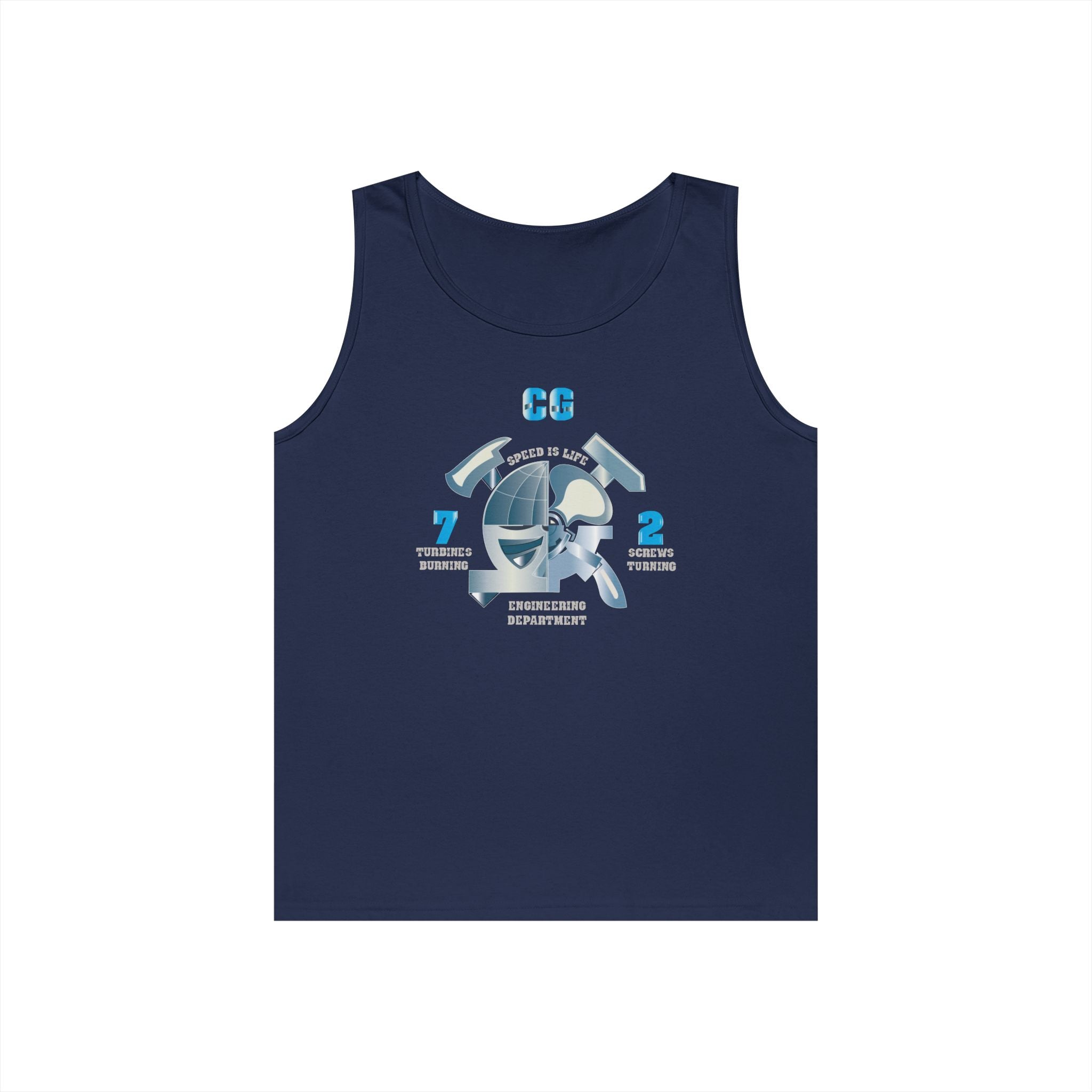 Unisex Heavy Cotton Tank Top - Navy - CG 72 - Engineering Department