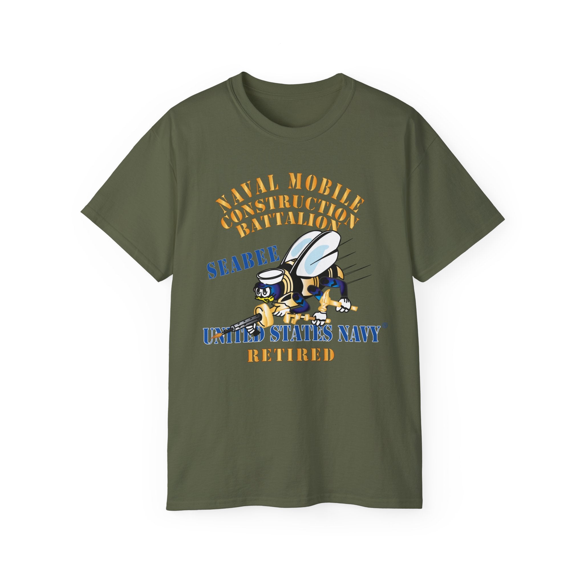 Unisex Ultra Cotton T-Shirt - Navy - Seabee - Retired