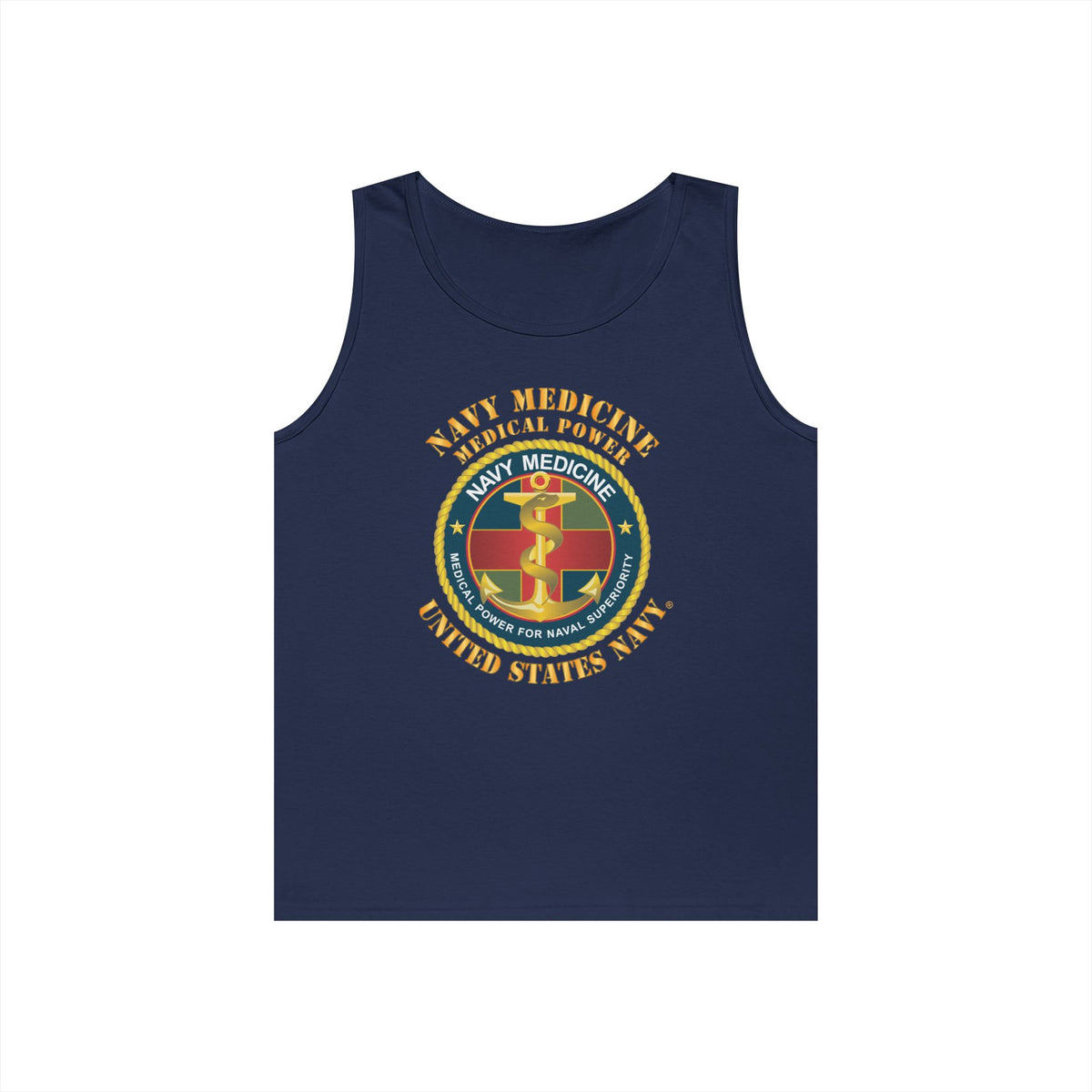 Unisex Heavy Cotton Tank Top - Navy Medicine - Medical Power for Naval Superiority X 300