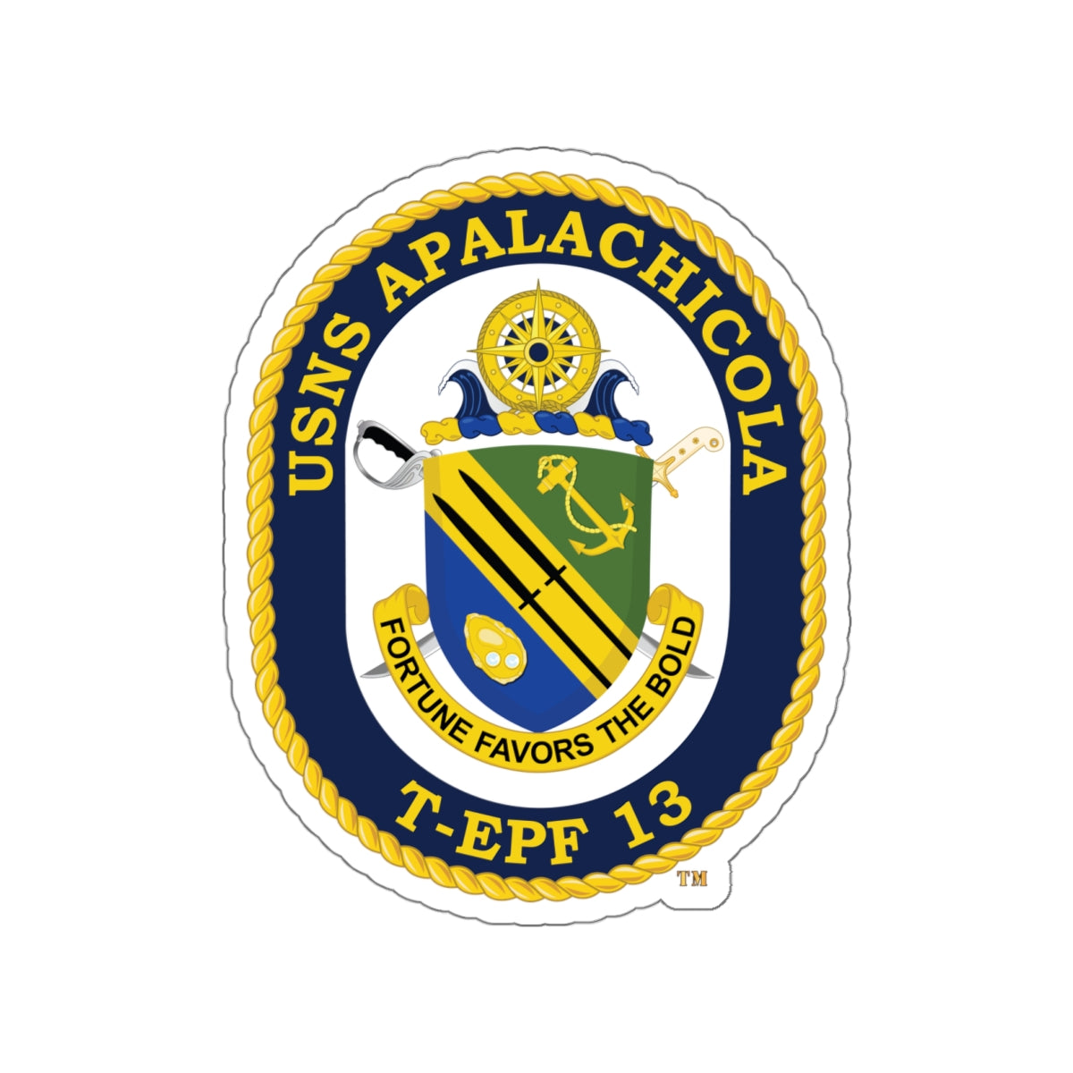 Die-Cut Vinyl Sticker - Navy - USNS Apalachicola (T-EPF 13) wo txt