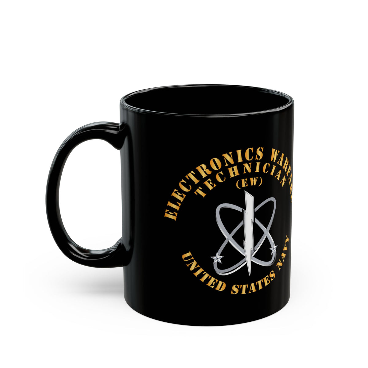 Black Mug (11oz, 15oz) - Navy - Rate - Electronic Warfare Technician (EW) - 3D - Enhanced