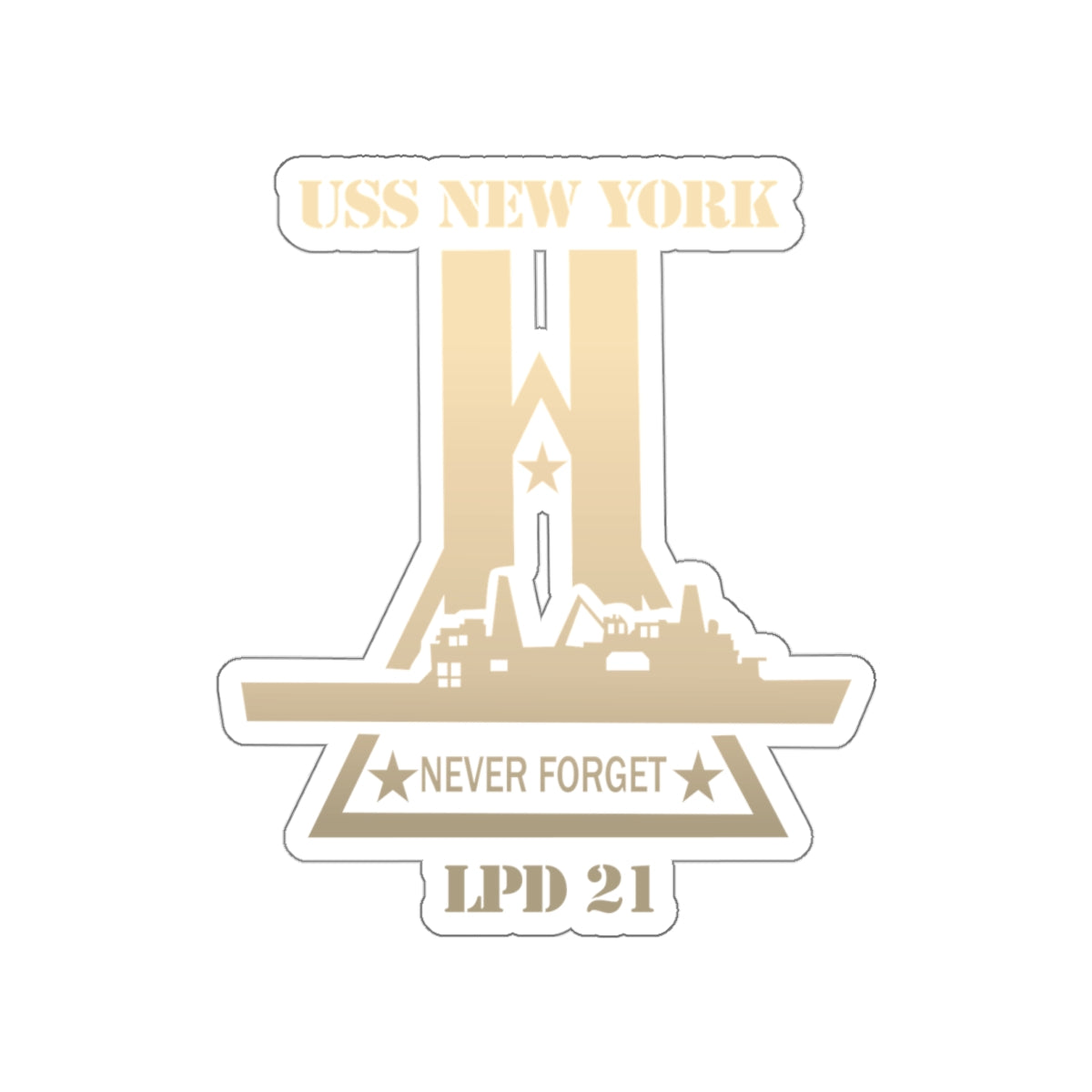Die-Cut Vinyl Sticker - Navy - USS New York (LPD-21) wo Txt X 300